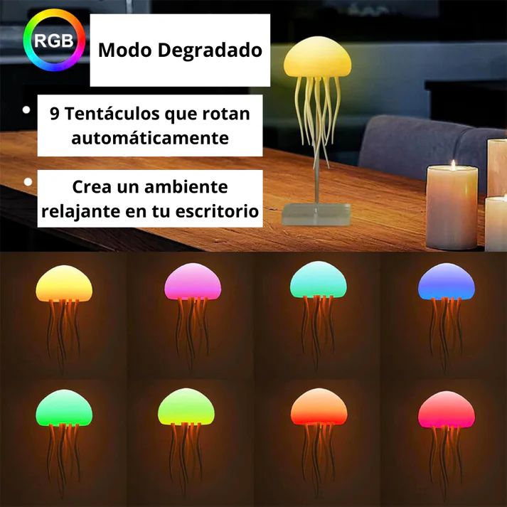 Lámpara Medusa RGB Flotante 🪼